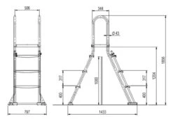 Astral Above Ground Swimming Pool Safety Ladder With Platform -Outdoor Gear Store 1 metre Above ground pool safety ladder 60246.1554374406
