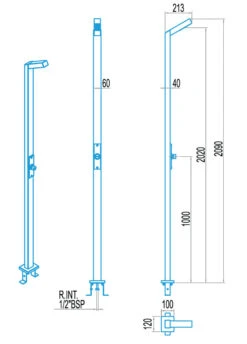 Astral Single Head Rectangular Swimming Pool Shower With Timer Valve -Outdoor Gear Store 59776 FT 02 26792.1406108413