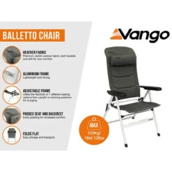Vango Balletto Tall Camping Chair -Outdoor Gear Store Balletto Chair Heather Grey Features 56650.1675769559
