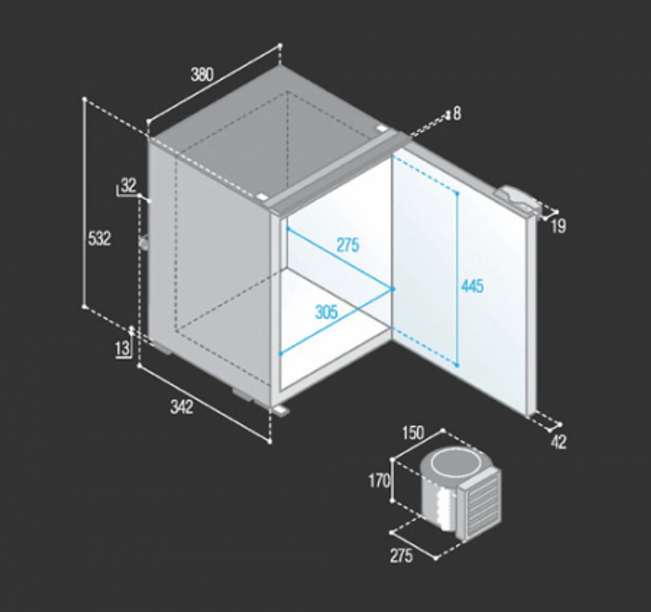 Vitrifrigo C42L 12/24v Marine & Caravan Compressor Fridge 4 Vitrifrigo C42L 12/24v Marine & Caravan Compressor Fridge - Image 2