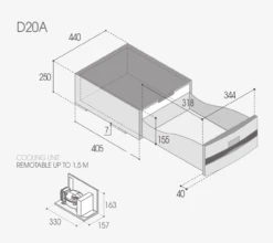 Vitrifrigo D20A 12v Drawer Fridge Freezer For Campervans -Outdoor Gear Store VFD20A DIMS 06517.1635780068
