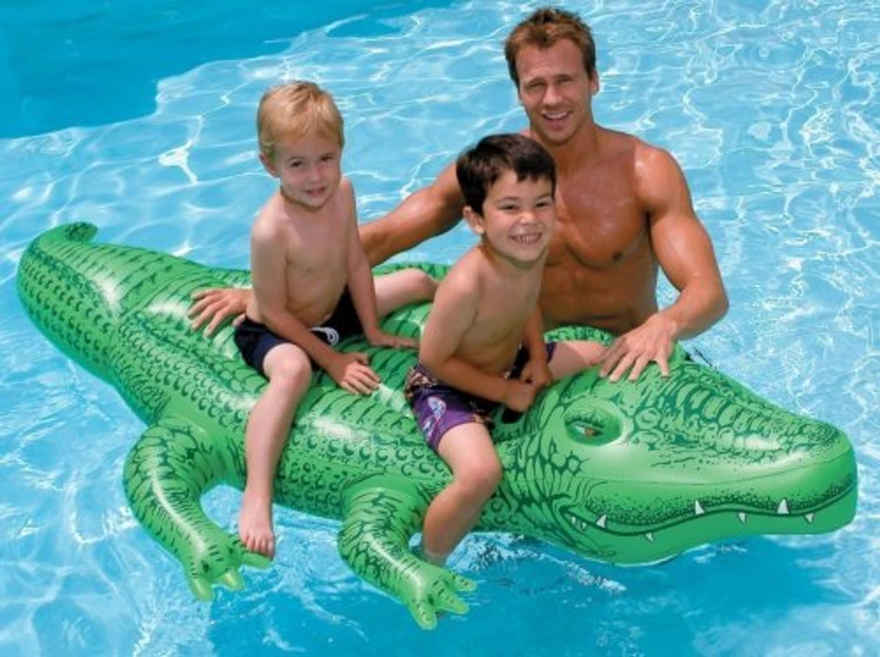 Intex Children's Inflatable Ride On Swimming Pool Gator Toy 4 Intex Children's Inflatable Ride On Swimming Pool Gator Toy - Image 2