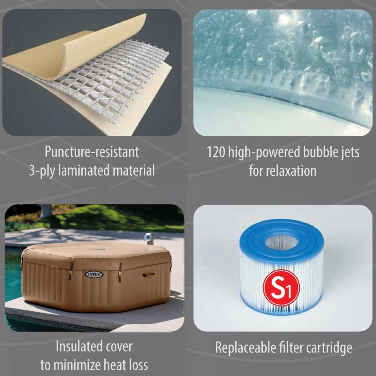 Intex Octagonal Spa Inflatable Jacuzzi Style Portable Hot Tub 9 Intex Octagonal Spa Inflatable Jacuzzi Style Portable Hot Tub - Image 7