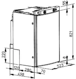 Dometic RMS8501 Absorption 3 Way Caravan Fridge -Outdoor Gear Store rms8501dim 42464.1357637504